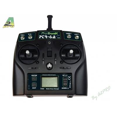 Radiocommande PTR-6A V2 6 voies 6/6/0 accu TX